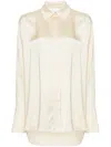 Jil Sander Pointed-collar Satin Shirt In Neutrals