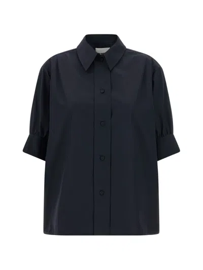 Jil Sander Cotton Shirt Short Sleeves Collared Cuffed In Blue