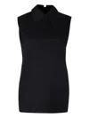Jil Sander Pointed-collar Sleeveless Top In Black