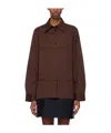 Jil Sander Brown Spread Collar Shirt In Red