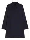 Jil Sander Pointed-collar Wool Gabardine Mini Dress In Blue