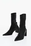 Jil Sander Pointed Leather Booties Heel 7 Cm In Black
