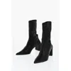 Jil Sander Pointed Leather Booties Heel 7 Cm In Black