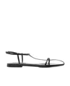 Jil Sander 10mm Leather T-bar Sandals In Black