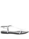 Jil Sander Pointed Open-toe Leather Sandals In Silber