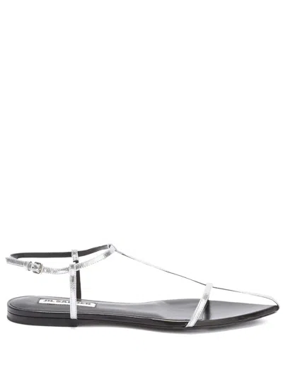 JIL SANDER POINTED OPEN-TOE LEATHER SANDALS