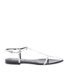 Jil Sander Pointed Open-toe Leather Sandals In White