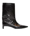 Jil Sander Black Leather Ankle Boots In Black
