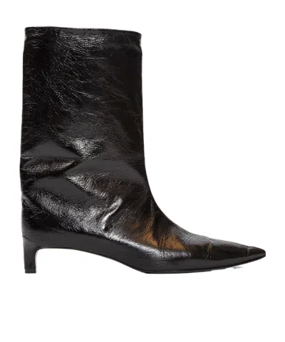 Jil Sander Pointed Short Boots In Black