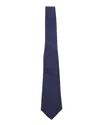 Jil Sander Pointed Tip Tie In Navy Blue Wool In Blue