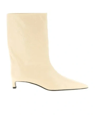 Jil Sander Pointed-toe Ankle Boots In Sand