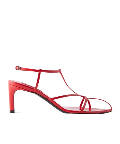 Jil Sander Pointed-toe Heeled Sandals In Red