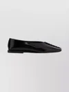 Jil Sander Pointed Toe Leather Ballerina Flats With Studs In Black