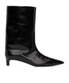Jil Sander Black Leather Ankle Boots In Black