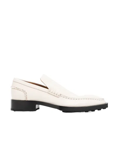 Jil Sander Pointed-toe Leather Loafers In White