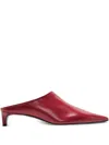 Jil Sander Pointed-toe Leather Mules In Brown