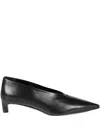 Jil Sander Pointed Toe Patent Leather Pumps In Black