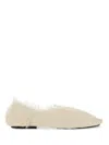 Jil Sander Pointed-toe Low Calfskin Slipper With Textured Finish In Neutrals
