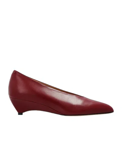 Jil Sander Pointed-toe Leather Pumps In Brown