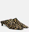 Jil Sander Pointy Leopard-print Calf Hair Mules