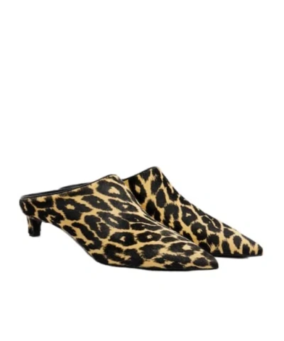 Jil Sander Pointy Leopard-print Calf Hair Mules In Animal Print