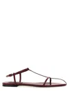 Jil Sander Pointy Toe Leather Sandals In Red