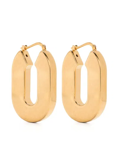 Jil Sander Polished Hinged Hoop Earrings In Gold