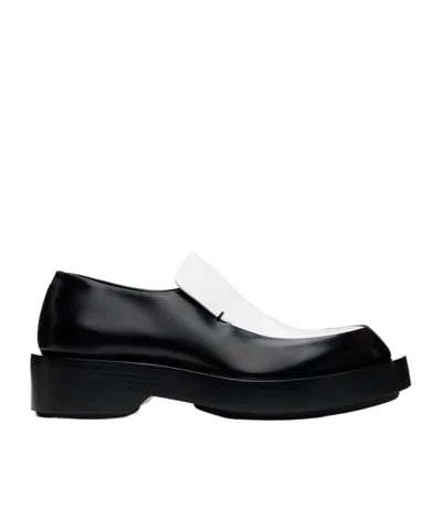Jil Sander Polished Leather Loafers In Black