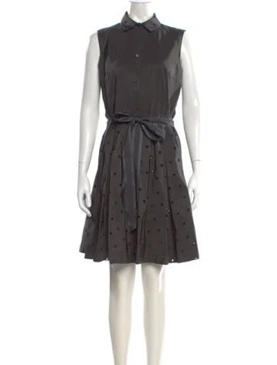 Pre-owned Jil Sander Polka Dot Print Knee-length Dress In Gray