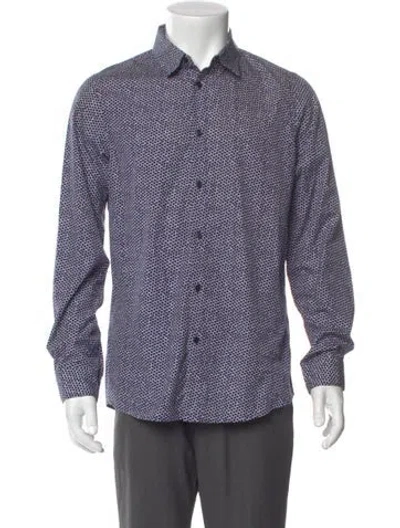 Pre-owned Jil Sander Polka Dot Print Long Sleeve Shirt In Blue