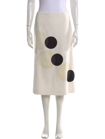 Pre-owned Jil Sander Polka Dot Print Midi Length Skirt In White