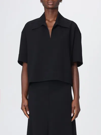 Jil Sander Viscose Polo Shirt In Black