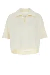 Jil Sander Ivory Viscose Blend Oversize Polo Shirt