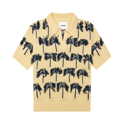 Pre-owned Jil Sander Polo Sweater 'open Yellow' | Men's Size 46