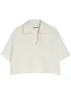 Jil Sander Cropped Polo Shirt In White