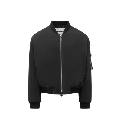Jil Sander Polyester Bomber Bomber Jacket In Black