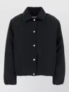 Jil Sander Polyester Down Jacket Collared Cropped Elastic Cuffs In Black