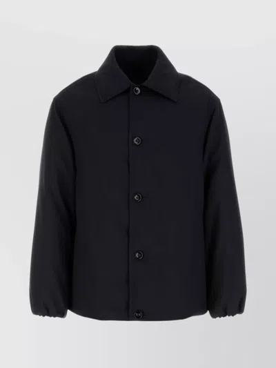 Jil Sander Polyester Padded Jacket Elastic Cuffs In Blue