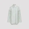 Jil Sander Floral Long Sleeve Shirt With Structured Collar In Multi