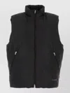 Jil Sander Polyester Sleeveless Down Jacket High Collar In Black