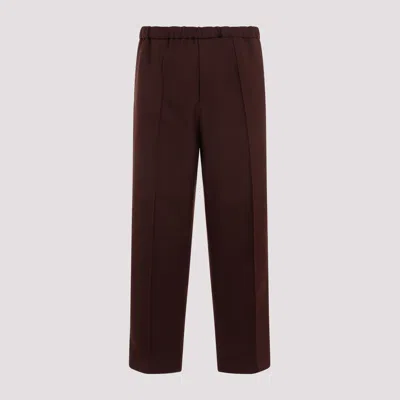 Jil Sander Polyester Trousers In Chocolate Plum
