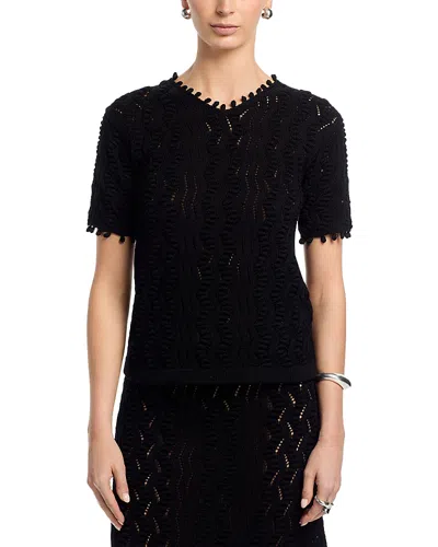 Jil Sander Pom Pom Short Sleeve T Shirt In Black
