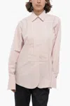 Jil Sander Popeline Cotton Tuxedo Shirt With Standard Collar In Pink
