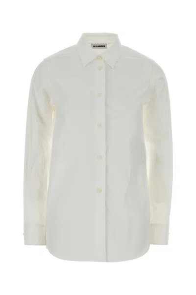 Jil Sander Poplin Button-front Shirt In White