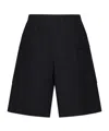 Jil Sander Poplin Cotton Bermuda Shorts In Black