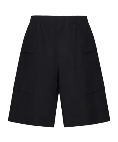 Jil Sander Poplin Cotton Bermuda Shorts In Black