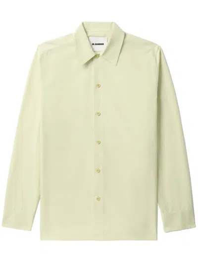 Jil Sander Cotton-poplin Shirt In Green