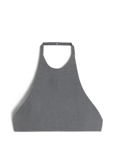 Jil Sander Poplin Halter Top In Gray
