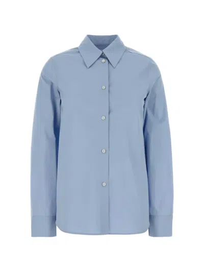 Jil Sander Women Light Blue Poplin Shirt In Multi