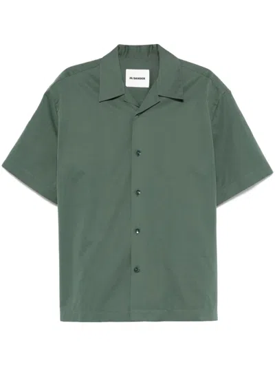 Jil Sander Poplin Shirt In Green